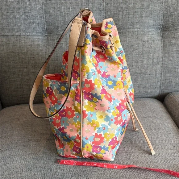 COACH Peyton Floral Print Coated Canvas Bucket Bag 17”x13”x5” - Picture 4 of 17